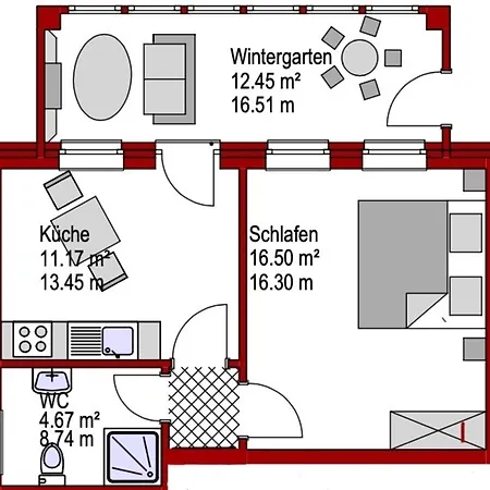 Apartment Grietjes Huus Whg Glashuus